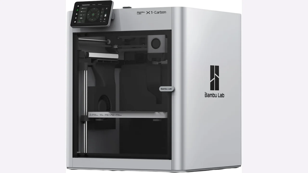 Intérieur de la Bambu Lab X1 Carbon, enceinte fermée et cinématique CoreXY