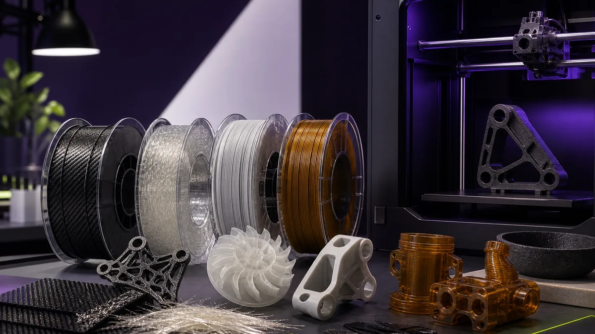 Filaments techniques (carbone, verre, Nylon, PPS) : quand les utiliser
