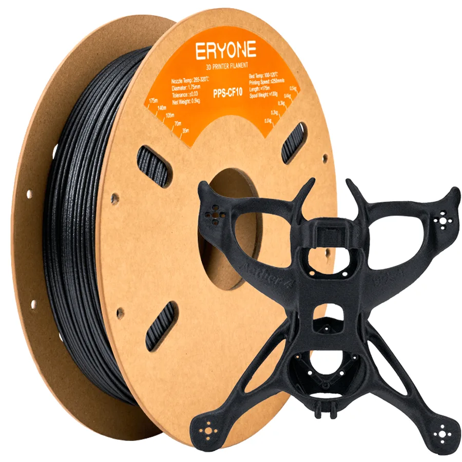 PPS CF10 - Black - 0.5kg Filament