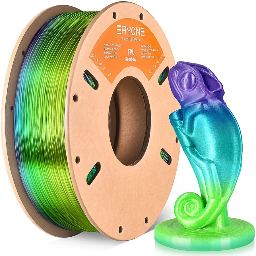 TPU Rainbow Filament, 1.75 mm±0.05 mm（0.5kg）